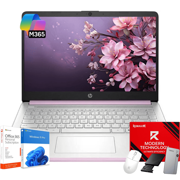 HP 14 Laptop Student Business Computer - 1-Year Microsoft Office 365 • 14 inch LED • 8GB RAM • 128GB UFS + 256GB Micro SD • Intel N150 Processor • Copilot AI • 12 Hr Battery • Windows 11 Pro