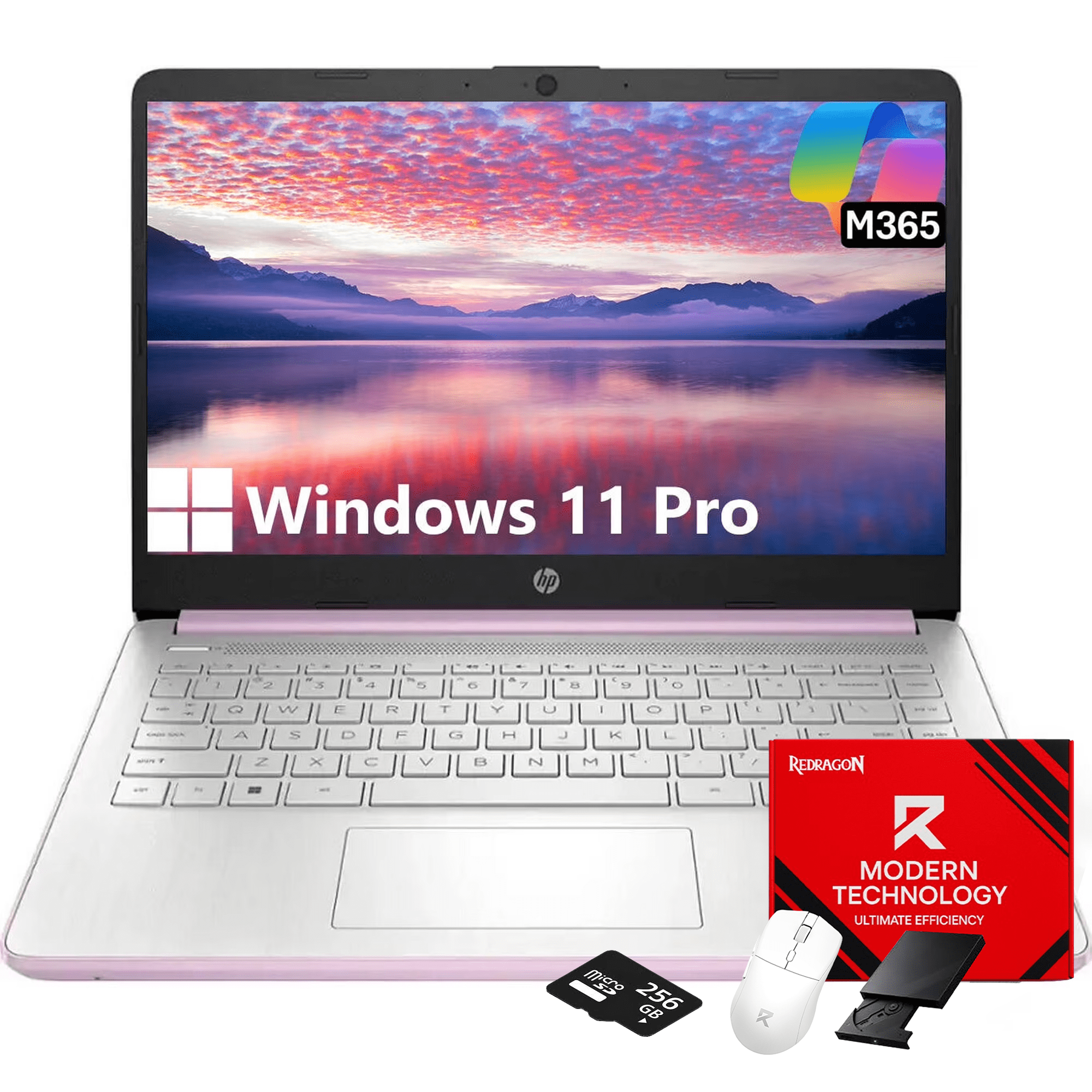 HP 14" Laptop Student Business Computer, Intel N150 Processor, 1-Year Microsoft 365, 32GB RAM, 128GB UFS, 256GB Micro SD Card, Copilot AI, Windows 11 Pro