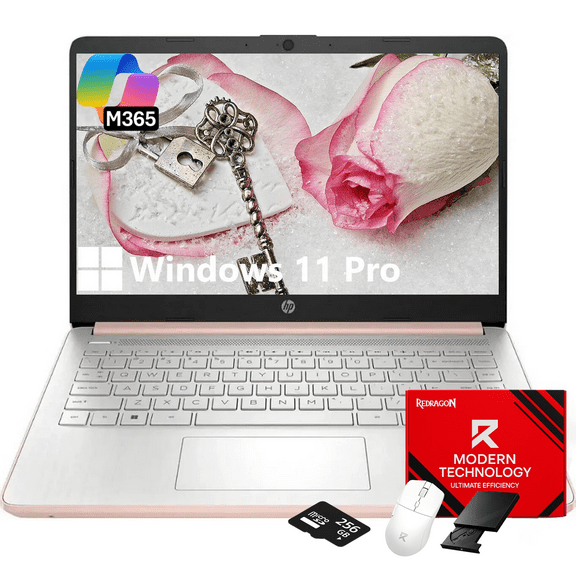 HP 14" Laptop Student Business Computer, Intel N150 Processor, 1-Year Microsoft 365, 32GB RAM, 128GB UFS, 256GB Micro SD Card, Copilot AI, Windows 11 Pro