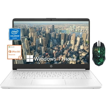 HP 14" Laptop for Student and Business,Intel Celeron N4120(Quad-Core),16GB RAM,192GB Storage(64GB eMMC 128GB Micro SD),1-Year Office 365,Windows 11 Home in S mode,Snowflake White