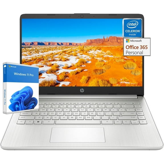 HP 14" Laptop for Student Business, Intel Quad-Core N4120, 16GB RAM, 384GB Storage(128GB eMMC+256GB Micro SD), 1-Year Microsoft 365, Windows 11 Pro, Stream Series, WiFi, Ultra Light