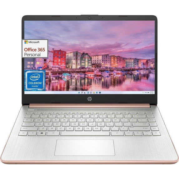HP 14" Laptop Students Business, Intel Quad-Core Processor, 8GB RAM, 64GB eMMC+128GB Micro SD Card, Wi-Fi 5, Webcam, 12H Battery Life, Windows 11 in S Mode, Bundle With Cefesfy USBHUB