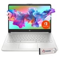 thumbnail image 1 of HP 14 Laptop Ultra Thin & Light, Intel N150 Quad-Core Processor, 16G RAM, 128GB SSD, HDMI, USB-C, WiFi 6, SD Card Reader, Microsoft Office 365 Included, Windows 11, Silver, XtreDura Accessories, 1 of 5