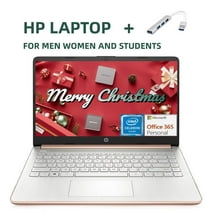 HP 14" Laptop with Ultral Light, Intel Quad-Core N4120 Processor, 16GB RAM, 320GB Storage(64GB eMMC+256GB MSD), UHD Graphics, 12H Battery Life, Webcam, HDMI, WiFi, Windows 11 S, USBHUB, Rose Gold