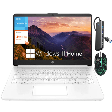 HP 14" Laptop for Student and Business,Intel Celeron N4500,4GB RAM,64GB eMMC,Intel UHD Graphics,1-Year Office 365,HD Webcam,WiFi 6,Windows 11 Home