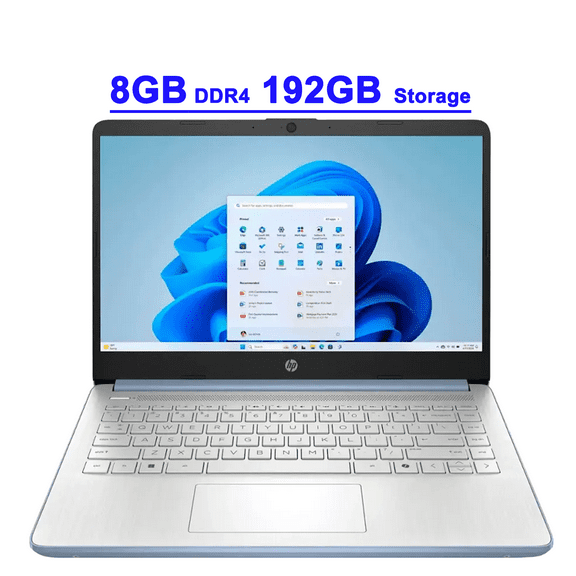 HP 14 Lightweight Business & Student Portable Laptop 14" HD Anti-glare Intel 4-core N150 8GB RAM 192GB Storage (128GB UFS + 64GB SD Card) USB-C Long-Lasting Battery Office365 (1-yr) Win11