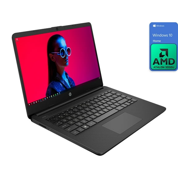 HP 14 Notebook, 14" HD Display, AMD Athlon Silver 3050U Upto 3.2GHz, 8GB RAM, 128GB SSD, Vega 3, HDMI, Card Reader, Wi-Fi, Bluetooth, Windows 10 Home S