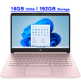 thumbnail image 1 of HP 14 Premium Lightweight Student & Business Laptop 14" HD Intel 4-core Celeron N4120 16GB DDR4 192GB Storage (64GB eMMC + 128GB SD Card) USB-C Long-Lasting Battery Office365(1-Yr) Win11, 1 of 8