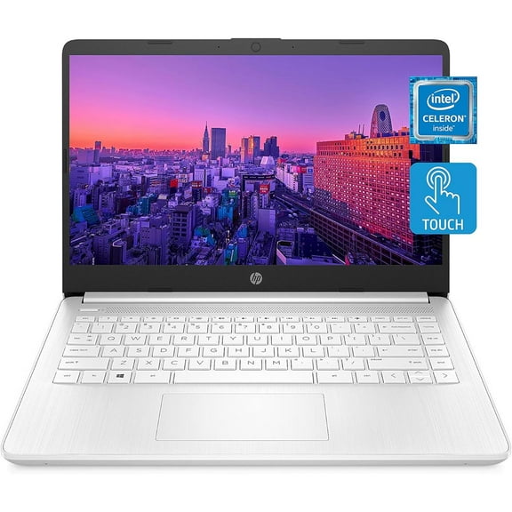 HP 14 Series 14" Laptop - Intel Celeron N4020 - 4GB RAM - 64GB eMMC - Windows 10 Home in S mode - Snow White  14-dq0040nr (47X78UA#ABA)