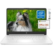 HP 14" Ultra-Light Laptop, Intel Quad-Core Processor, 4GB RAM, 64GB eMMC, Wi-Fi, Bluetooth, Windows 11 Home in S Mode, Cefesfy Multifunctional Brush