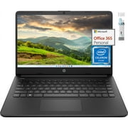HP 14" Ultra-Light Black Laptop, Intel Quad-Core Processor, 4GB RAM, 64GB eMMC, Win11 Home in S Mode