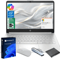thumbnail image 1 of HP 14" Ultra Thin 2026 Laptop with Copilot, Intel Quad-Core N150, 8GB RAM, 384GB(128GB eMMC+256GB SD Card), Windows 11 Pro,1 Year Office 365, Lightweight Silver Notebook for Work and School, 1 of 9