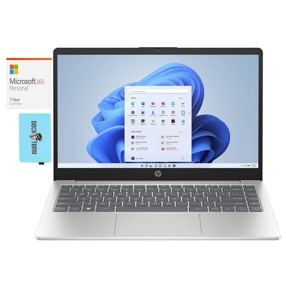 HP 14-ep0145cl Home/Business Laptop (Intel i7-1355U 10-Core, 14.0in 60Hz Full HD (1920x1080), Intel Iris Xe, 32GB RAM, Win 11 Home) with Microsoft 365 Personal , Dockztorm Hub