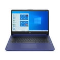 thumbnail image 1 of HP 14-fq0010nr 14" HD Notebook - AMD 3020e 1.2GHz - 4GB RAM 64GB eMMC Storage - Webcam - Windows 10 Home in S Mode - Microsoft 365 Trial - Indigo Blue, 1 of 4