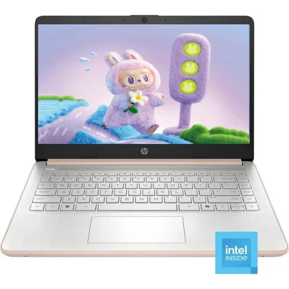 HP 14 inch HD Windows Laptop Intel Processor N150 (Beats i3-1115G4) 8GB RAM 128GB UFS Pale Rose Gold