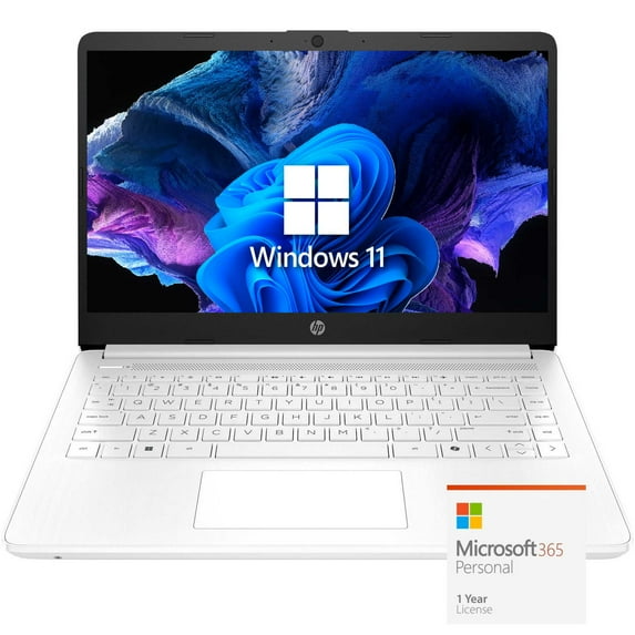 HP 14 inch Laptop Ultra Thin, 1-Year Office 365 included, Intel N4500 Processor, 16GB RAM, 64GB Storage, HDMI, Windows 11 S (White)
