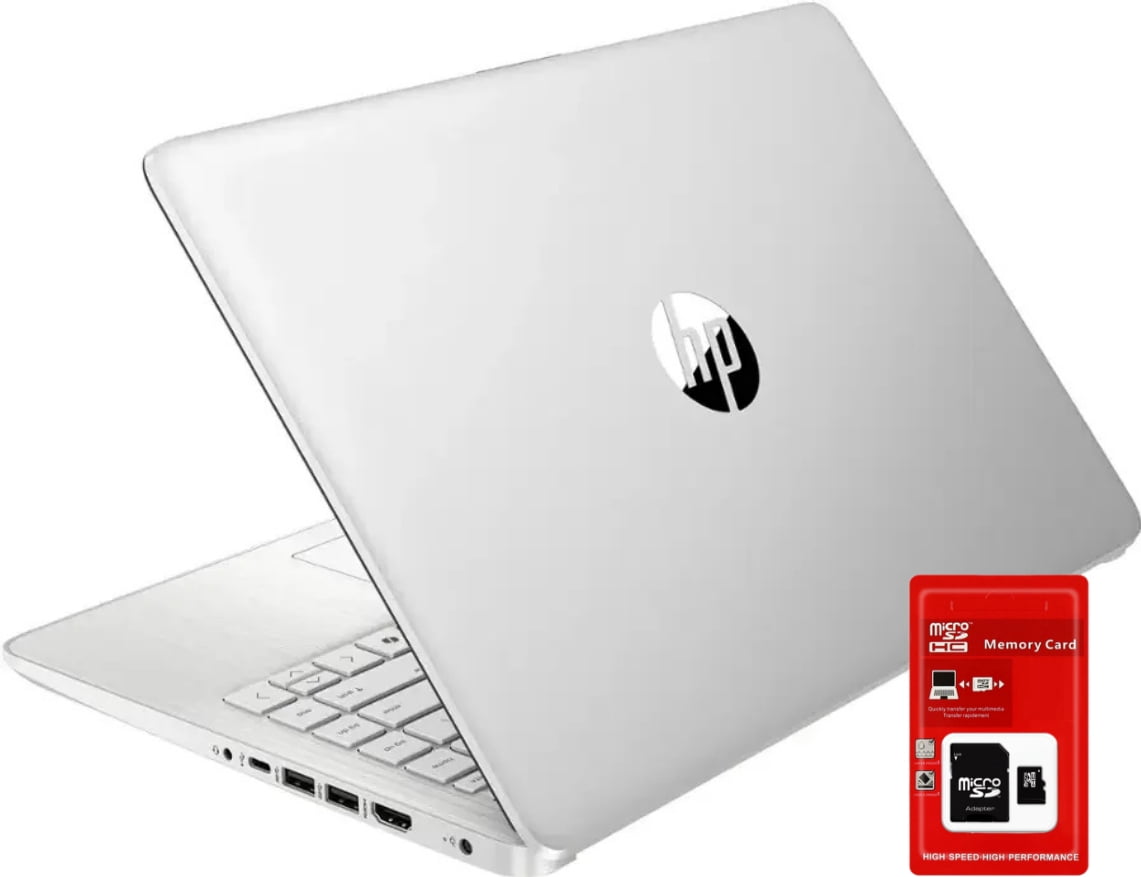 HP 14 inch Laptop Ultra Thin, Microsoft Office 365 included, Intel Quad-Core Processor, 16GB RAM, 256GB Storage(128GB eMMC+128GB SD Card), Webcam, HDMI, WiFi, USB-A&C, Windows 11