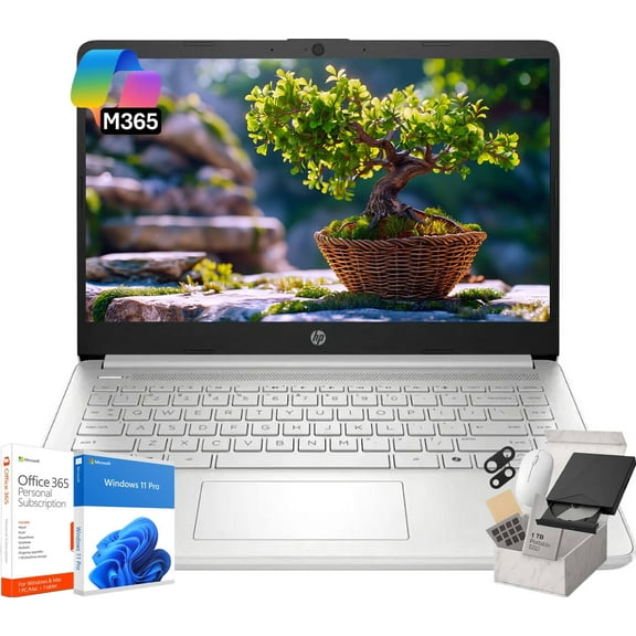 HP 14-inch Student Business Laptop – Intel N150 | Lightweight, AI Copilot Key for Study & Daily Use | 16GB RAM | 128GB UFS + 256GB Micro SD | Windows 11 Pro| Silver