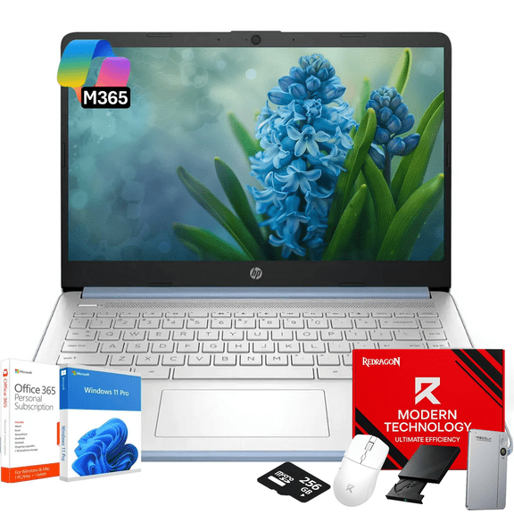 HP 14-inch Student Business Laptop – Intel N150 | Lightweight, AI Copilot Key for Study & Daily Use | 16GB RAM | 128GB UFS + 256GB Micro SD | Windows 11 Pro| Sky Blue