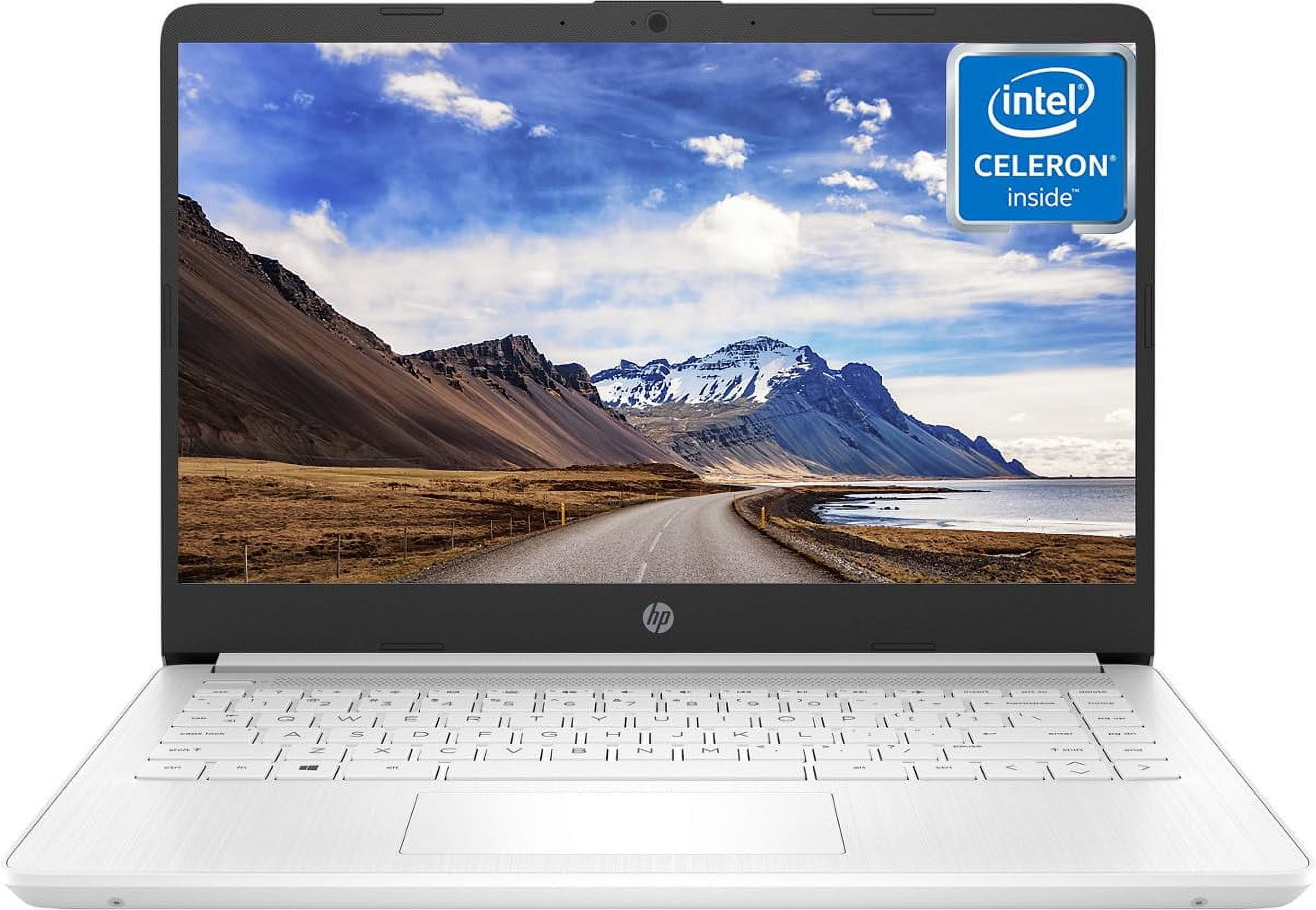 HP 14 inch Student Laptop, Intel Quad-Core Processor, 16GB RAM, 192GB Storage(64GB eMMC+128GB Micro SD), Ultra Light, Windows 11 Home in S Mode, Long Battery, UHD Graphics, White