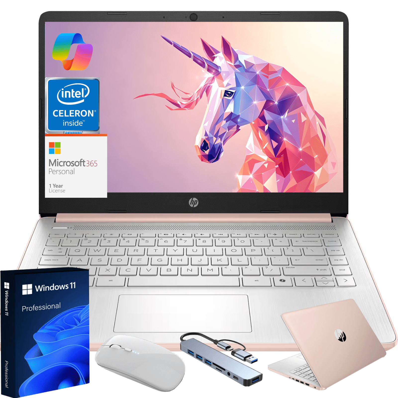 HP 14 inch Windows Laptop Intel Core N4500 8GB RAM 64GB SSD