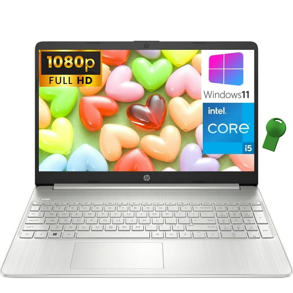 HP 15 15.6" FHD Premium Laptop Computer, Intel Core i5-1135G7 (Beat i7-1065G7), 8GB DDR4 RAM, 512GB PCIe SSD, 802.11AC WiFi, Bluetooth 5.0, Natural Silver, Windows 11 Home in S Mode