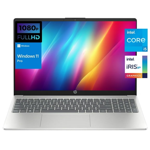 HP 15 15.6" FHD [Windows 11 Pro] Business Laptop Computer, Intel 10-Core i5-1235U (Up to 4.4 GHz), 8GB RAM, 256GB PCIe SSD, Iris Xe Graphic, Numeric Keypad, Wi-Fi 6, BT 5.3, Silver