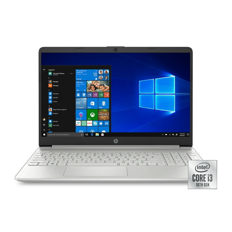 HP 15 15.6 Laptop Computer, 10th Gen Intel Core i3 1005G1 Up to 3.4GHz  (beat i5-7200u), 4GB DDR4 RAM, 512GB SSD, 802.11AC WiFi, Bluetooth 4.2, USB  Type-C, HDMI, Webcam, Silver, Windows 10