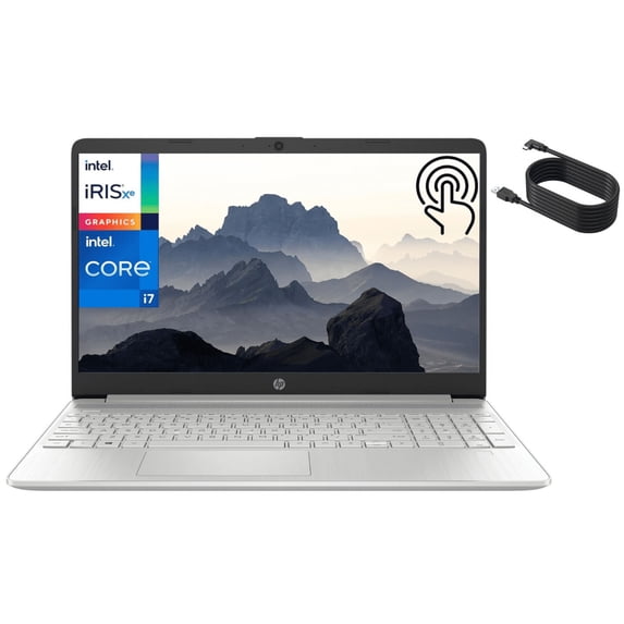 HP 15 15.6" Touchscreen FHD Business Laptop Computer, 12th Gen Intel 10-Core i7-1255U, 32GB DDR4 RAM, 2TB PCIe SSD, 802.11AC WiFi, Silver, Bluetooth, Windows 11 Home S