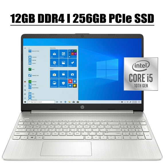 HP 15 2020 Premium Laptop Computer I 15.6" HD Touchscreen Display I 10th Gen Intel Quad-Core i5-1035G1 I 12GB DDR4 256GB PCIe SSD I WIFI Webcam HDMI Win 10