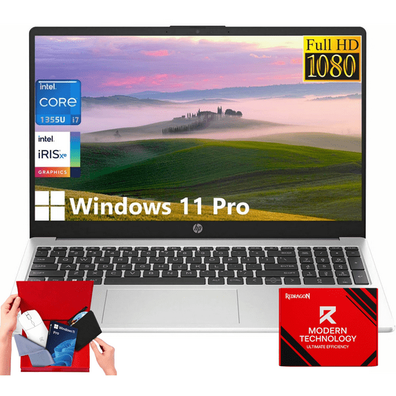 HP 15.6" 250 G10 FHD Business Laptop, Intel Core i7-1355U, 32GB RAM, 2TB SSD, Numeric Keypad, Webcam, Windows 11 Pro, Wi-Fi 6, Bluetooth