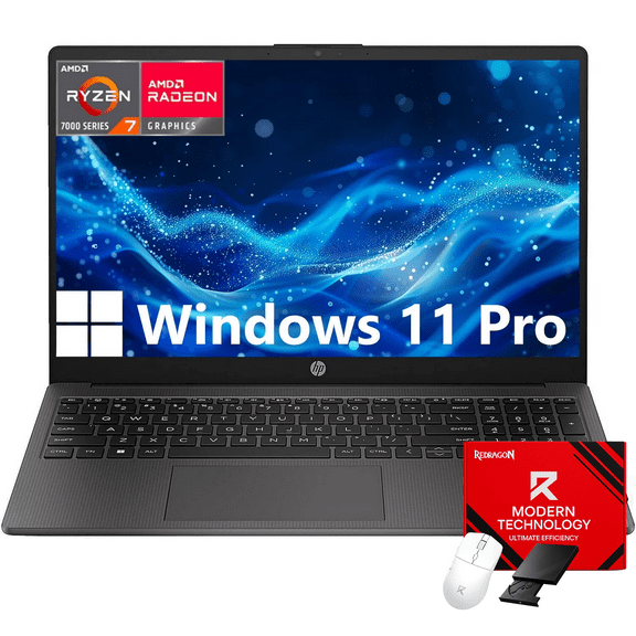 HP 15.6" 255 G10 FHD Business Laptop, AMD Ryzen 7 7730U, 32GB RAM, 1TB SSD, Numeric Keypad, Webcam, Windows 11 Pro, Wi-Fi 6, Bluetooth