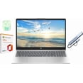 thumbnail image 1 of HP 15.6" Business Laptop with 1-Year Microsoft Office 365, 4GB RAM 128GB SSD, Quad-Cores Intel Processor, Windows 11, PLUSERA Earphones & 8-in-1 Hub Included, Natural Silver, 1 of 7