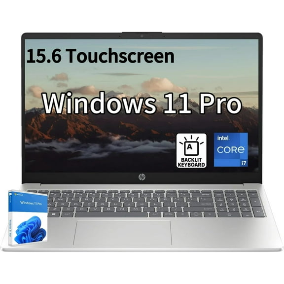 HP 15.6" Business Laptop, HD Touchscreen, Intel Core i7-1355U (Beat AMD Ryzen 7 7730U), 32GB RAM, 2TB SSD,Backlit KB, W11P, Natural Silver