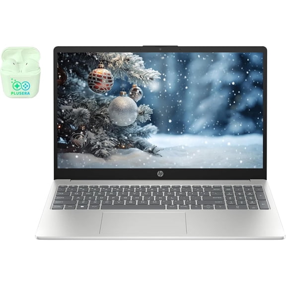 HP 15.6" Business & Student Laptop Computer, Windows 11 Pro Laptop 16GB RAM 1TB SSD, 10-Core Intel Core i5, PLUSERA Earphones, Silver
