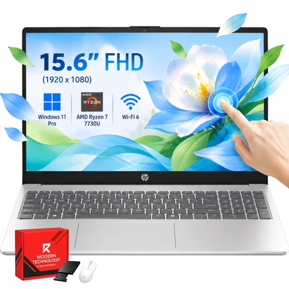 HP 15.6" FHD Business Laptop, AMD Ryzen 7 7730U, 32GB RAM, 512GB SSD, Webcam, Wi-Fi 6, HDMI, Windows 11 pro with Accessory