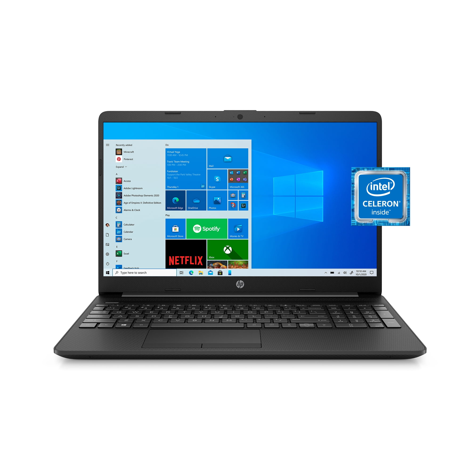 HP 15 Laptop 15.6” Diagonal FHD IPS Display Intel Celeron N4020 Processor  4GB RAM 128GB SSD Intel UHD Graphics 600 USB-C Office365(1-Year) Webcam