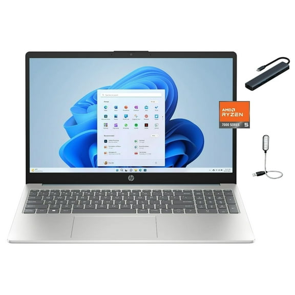 HP 15.6" FHD Laptop, AMD Ryzen 5 7520U, 8GB DDR5 RAM, 512GB SSD, Bluetooth, AMD Radeon Graphics, FHD Camera, Windows 11 Home, Moonlight Blue with Mazepoly Accessories