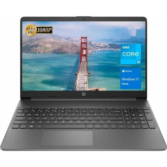 HP 15.6" FHD Laptop, Intel 6-Cores i3-1215U Processor, 16GB RAM 512GB PCIe SSD, Bluetooth, WiFi, HDMI, Webcam, SD Card Reader, Windows 11 Home in S Mode, Gray