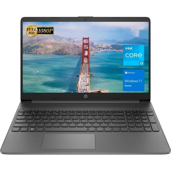 HP 15.6" FHD Laptop, Intel 6-Cores i3-1215U Processor, 8GB RAM 256GB PCIe SSD, Bluetooth, WiFi, HDMI, Webcam, SD Card Reader, Windows 11 Home in S Mode, Gray