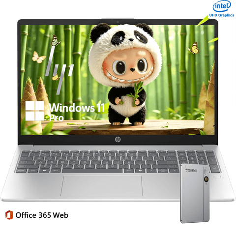 HP 15.6" FHD Laptop, Intel Core i3-N305, 8GB RAM, 256GB SSD, Windows 11 Pro, Natural Silver, w/Accessory