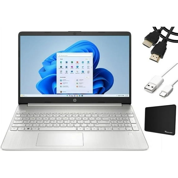 HP 15.6" FHD Touch Laptop, AMD Ryzen 7 5700U, 16GB RAM, 1TB SSD Storage, Fingerprint Reader, Wi-Fi 5, Bluetooth 5, Windows 11 Home, Silver, Office 365 1-Year+ Tigology Accessories