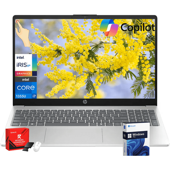 HP 15.6" FHD Touchscreen Business Laptop, 13th Gen Intel Core i7-1355U, 32GB RAM, 1TB SSD, Intel Iris Xe Graphics, Wi-Fi 6, Long Battery Life, Copilot AI, Windows 11 Pro