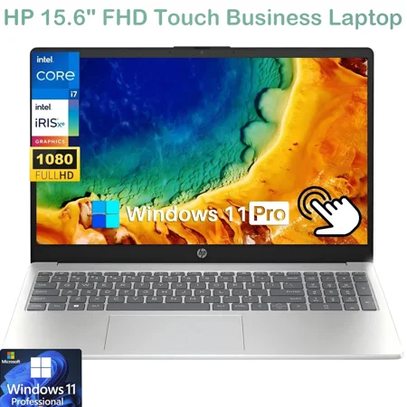 HP 15.6" FHD Touchscreen Business Laptop, 13th Gen Intel Core i7-1355U, 64GB RAM, 4TB SSD, Backlit Keyboard, Fingerprint Reader, Wi-Fi 6, Long Battery Life, Windows 11 Pro