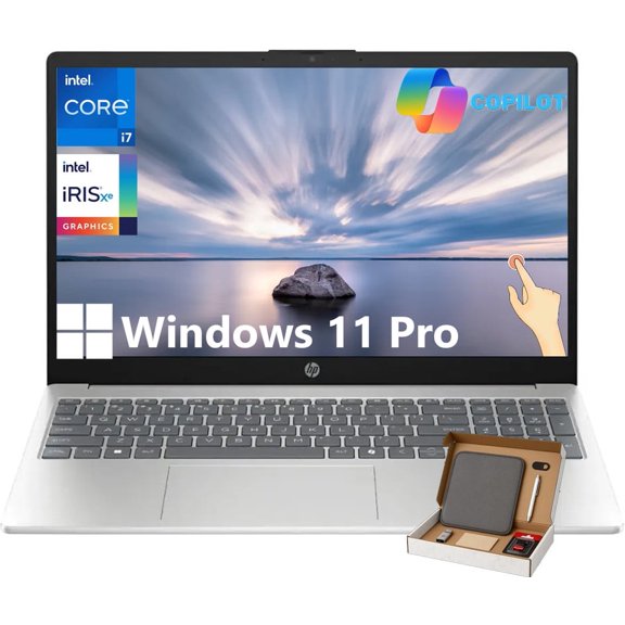 HP 15.6" FHD Touchscreen Business Laptop, Intel 10-Core i7-1355U, 16GB RAM, 1TB SSD, Intel Iris Xe GPU, Wi-Fi 6, Camera, HDMI, Copilot, Windows 11 Pro