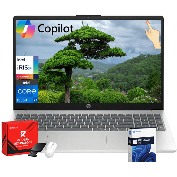 HP 15.6" FHD Touchscreen Business Laptop, Intel Core i7-1355U, 16GB RAM, 1TB SSD, Intel Iris Xe GPU, Wi-Fi 6, HD Camera, Copilot, Windows 11 Pro