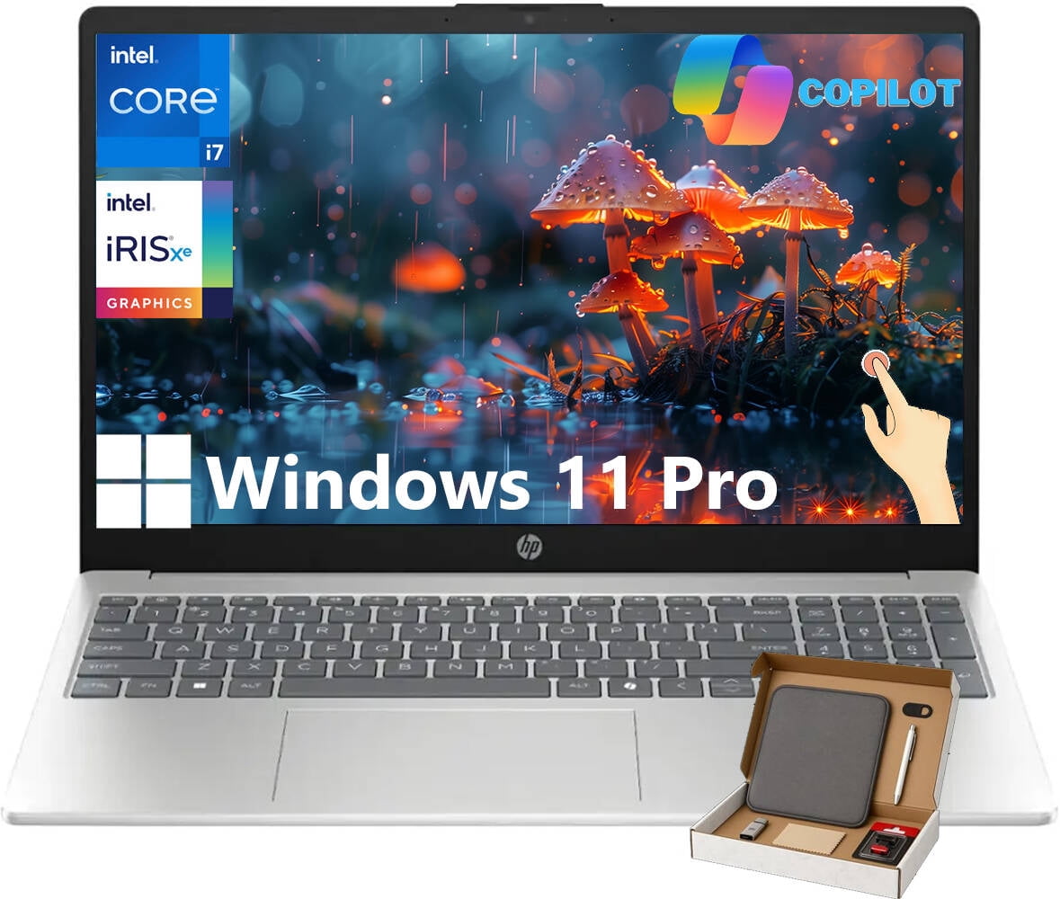 HP 15.6" FHD Touchscreen Business Laptop, Intel Core i7-1355U, 64GB RAM, 2TB SSD, Intel Iris Xe GPU, Lightweight & Portable, Wi-Fi 6, HD Camera, Copilot AI, Windows 11 Pro