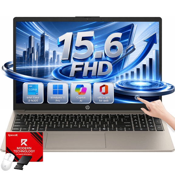 HP 15.6" FHD Touchscreen Lapto Computer, Intel 13th 8 Cores i3 CPU, 32GB RAM, 1TB SSD, AI Copilot Key, Wi-Fi 6, Windows 11 Pro with Office 365 for The Web
