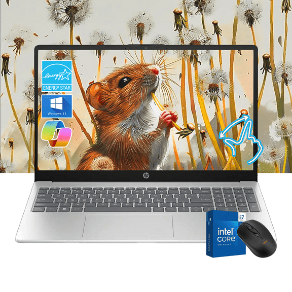 HP 15.6" FHD Touchscreen Laptop | 13th Gen Intel i7-1355U (10-Core, up to 5GHz) | 16GB RAM | 512GB SSD | Iris Xe Graphics | Win 11 Pro | Long Battery | Wi-Fi 6 | W/Mouse