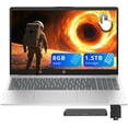 thumbnail image 1 of HP 15.6" FHD Touchscreen Laptop, AMD Ryzen 5 7520U, 8GB LPDDR5 RAM, 1.5TB Storage (512GB SSD+1TB Docking Station Set), AMD Radeon Graphics, Num Pad, Copilot,HP Fast Charge, Wi-Fi 6, Win 11, Silver, 1 of 9